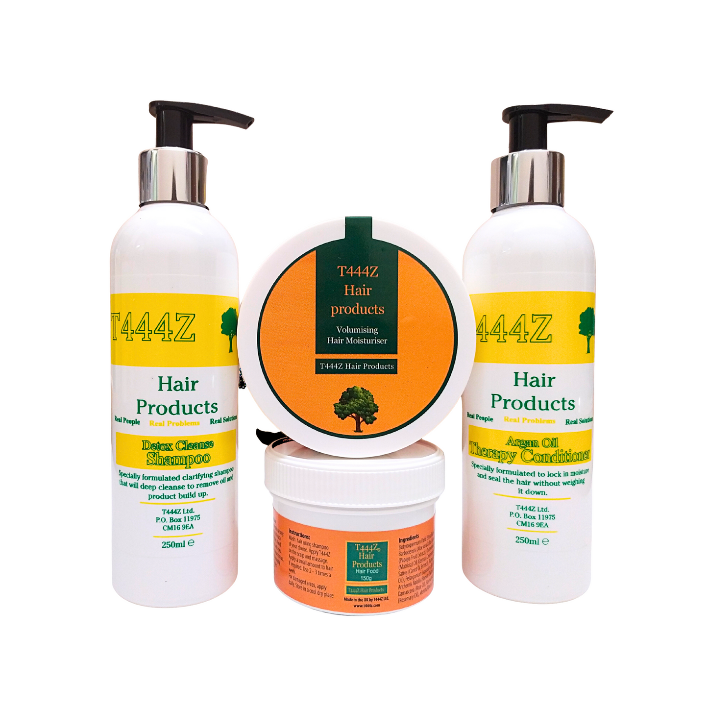 T444Z Set of 4 (Hair Food, Shampoo, Conditioner & Moisturizer)